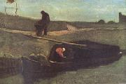 Vincent Van Gogh Peat Boat with Two Figures (nn04) Germany oil painting reproduction